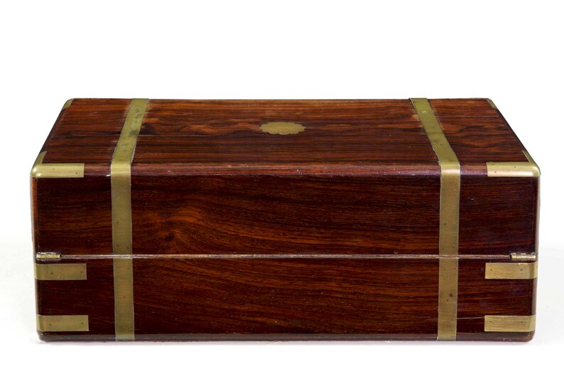 Antique Writing Desk Portable Box Traveling Miniature Rosewood English 19th Century