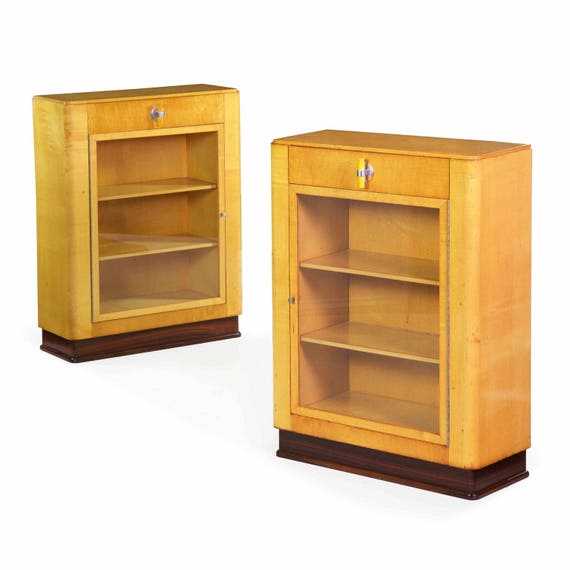 Bookcases Cabinets Vitrines Fine Quality Pair Of Art Etsy