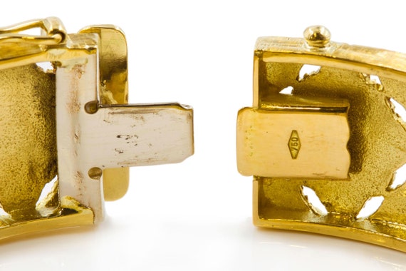 Estate 18K Yellow Gold Bright-Cut Bangle Bracelet - image 10