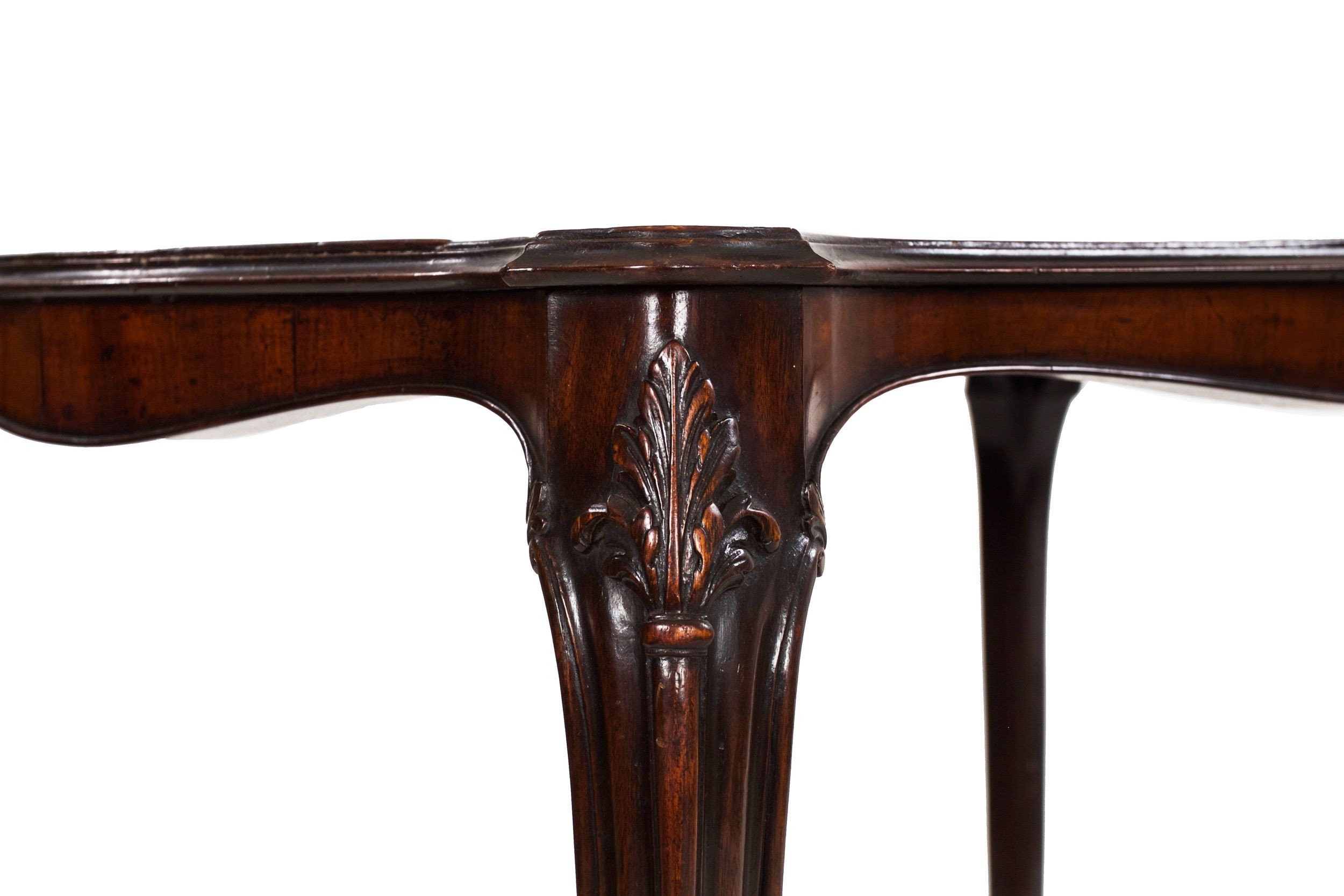 Rare English Chippendale Mahogany Serpentine Serving Table 