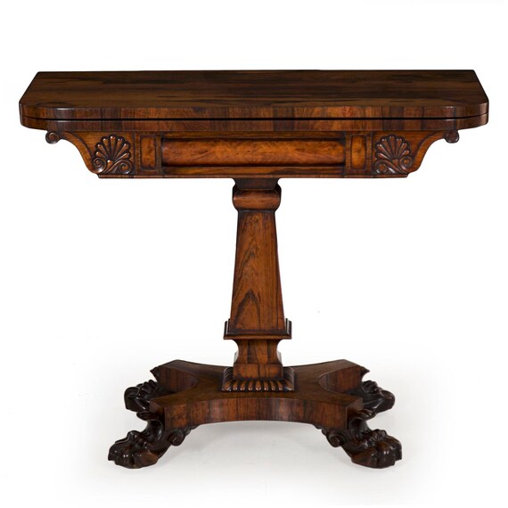 Antique Card Table English Regency Period William Iv Console Table Rosewood Carved Circa 19th Century Antique Card Table English Regency Period William Iv Console Table Rosewood Carved Circa 19th Century