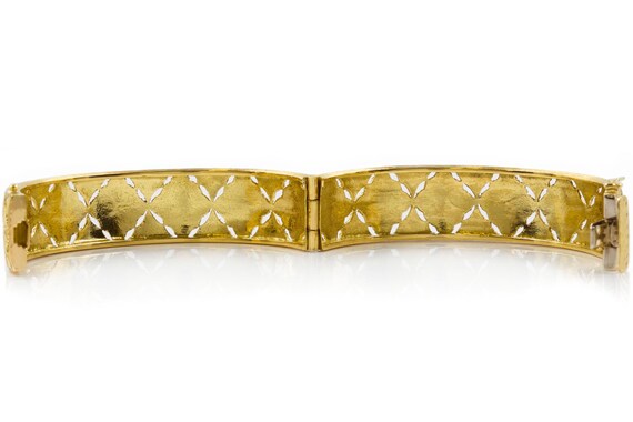 Estate 18K Yellow Gold Bright-Cut Bangle Bracelet - image 8