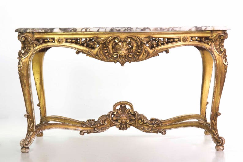 Exquisite French Louis XV Style Giltwood Antique Console - Etsy