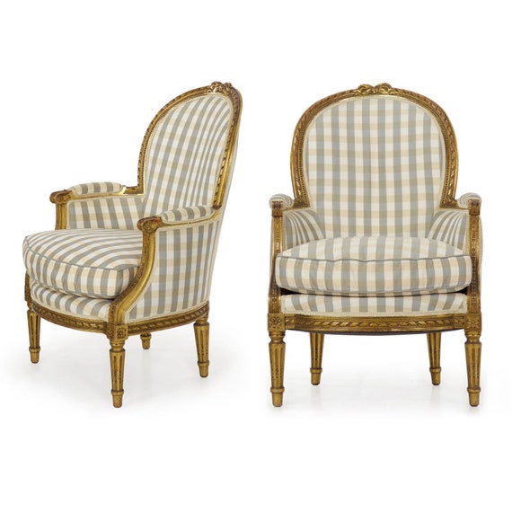 Antique French Arm Chairs Bergeres In Louis XVI Style Circa Etsy image 0 - Antique French Arm Chairs Bergeres In Louis XVI Style Circa Etsy