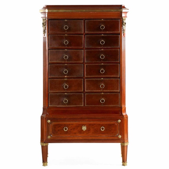 French Antique Chest Of Drawers Louis Xvi Style Cabinet Etsy
