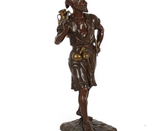 French Bronze Sculpture of "Tunisian Water Carrier" by Marcel Debut
