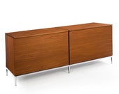 Knoll Mid Century Modern Teak and Chrome Double Chest Credenza circa 1970