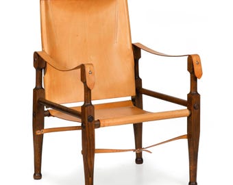 Vintage Mid Century Modern Leather “Safari” Chair after Wilhelm Kienzle