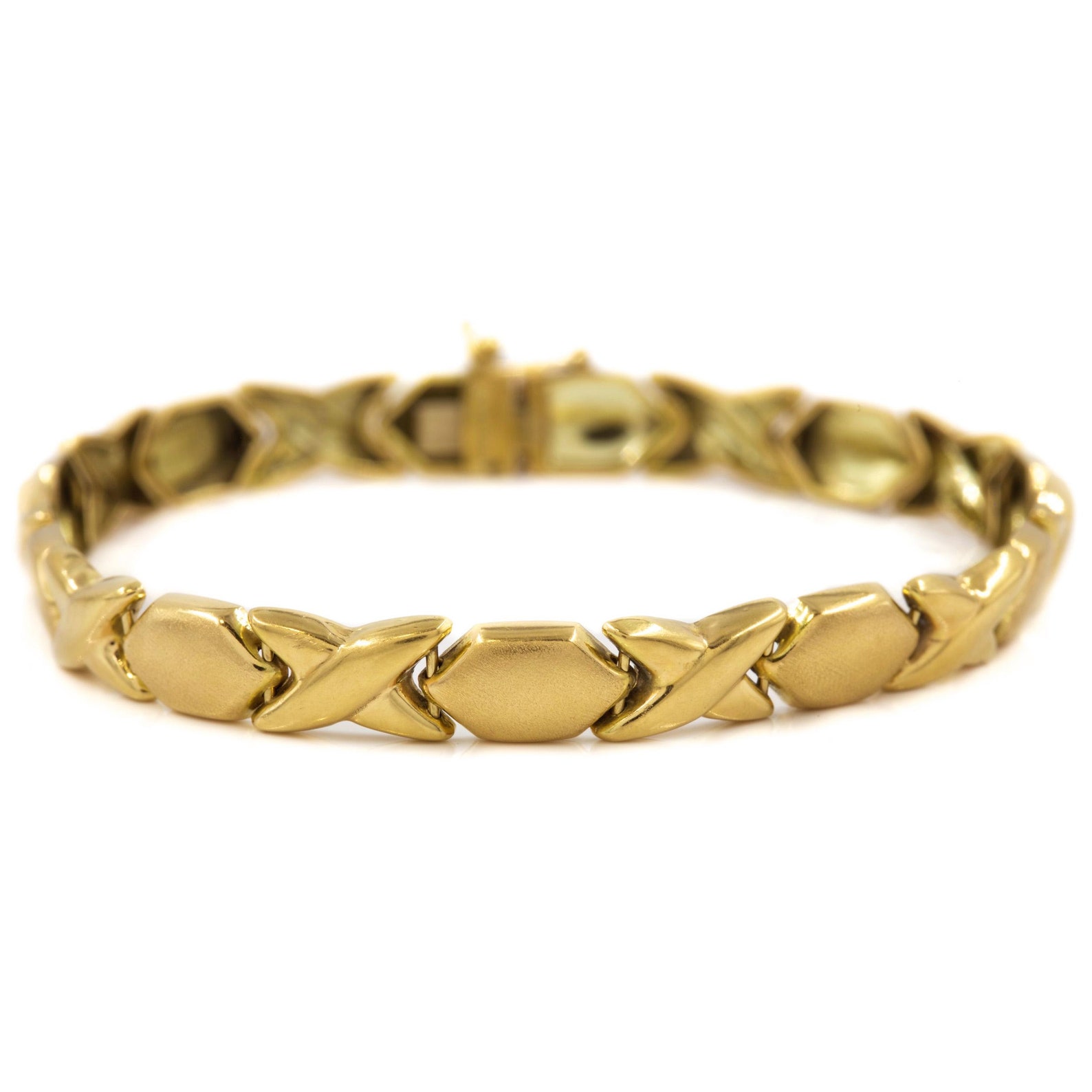 Italian 14K Yellow Gold X&O Bracelet by Concept | Etsy
