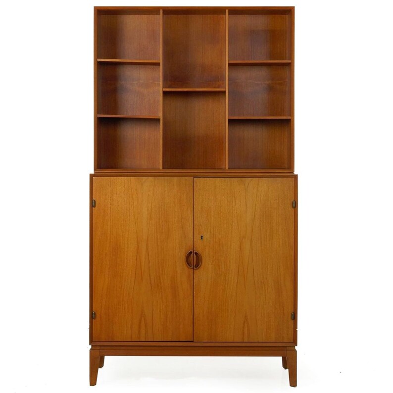 Mid Century Modern Teak Bookcase Cabinet By Peter Hvidt Orla Image 0