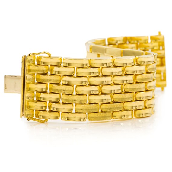 Vintage Italian 18k Yellow Gold Panther link Bracelet 7 Long