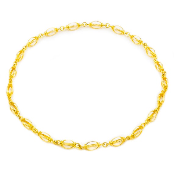 Fine Modernist 14k Gold 25” Necklace by Metropoli… - image 1