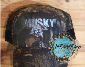 Musky Muskie Camoflauge Cap
