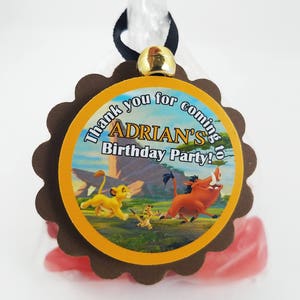 Personalized The Lion King 2&quot; Scallop Birthday Party Thank You Favor Tags