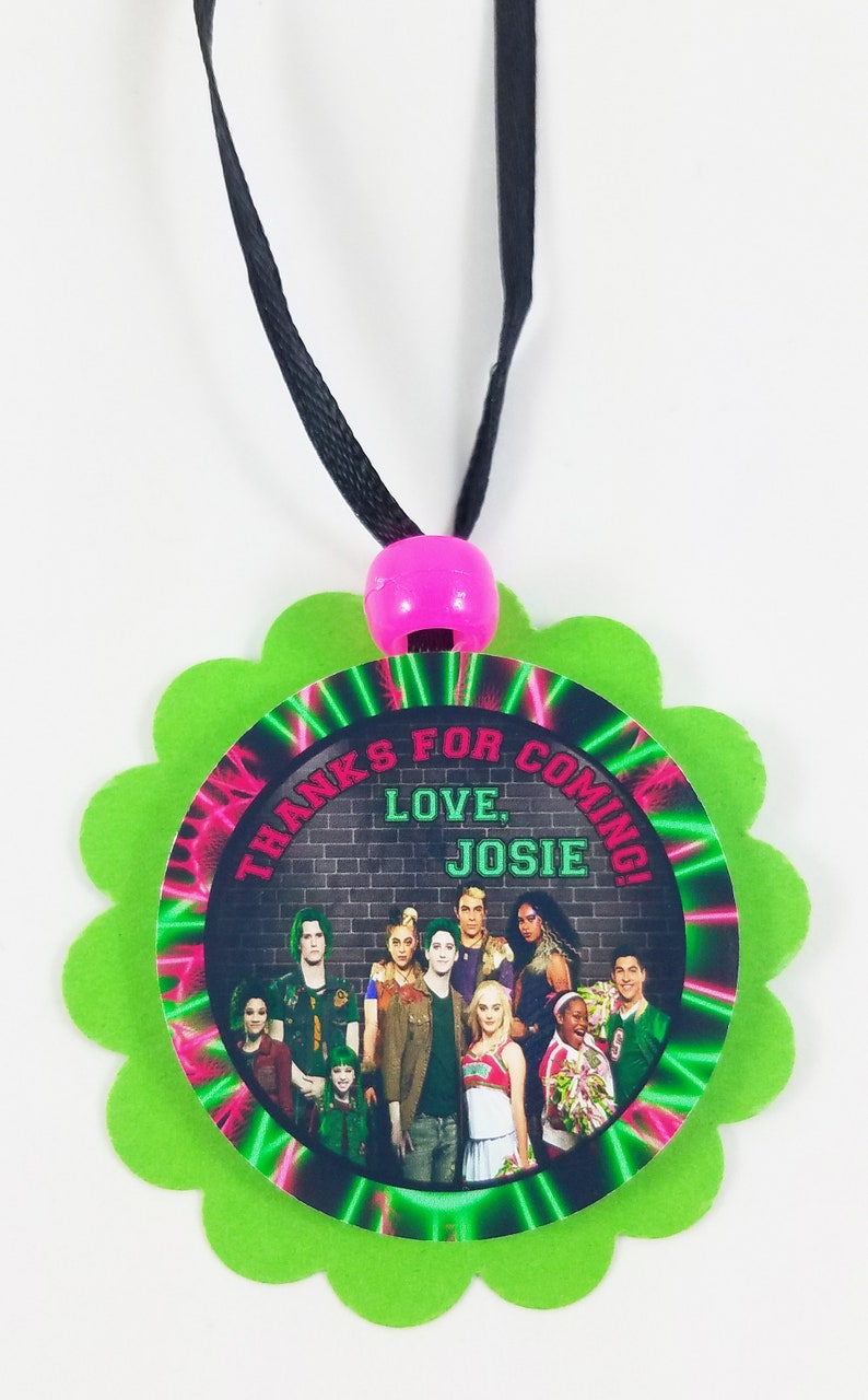 Personalized Disney Zombies 2 Birthday Party Favor Bag Tag Etsy