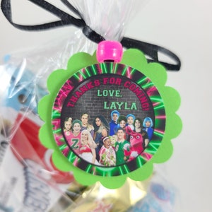 Personalized Disney Zombies 3 Birthday Party Favor Bag Tag 2&quot; Scallop