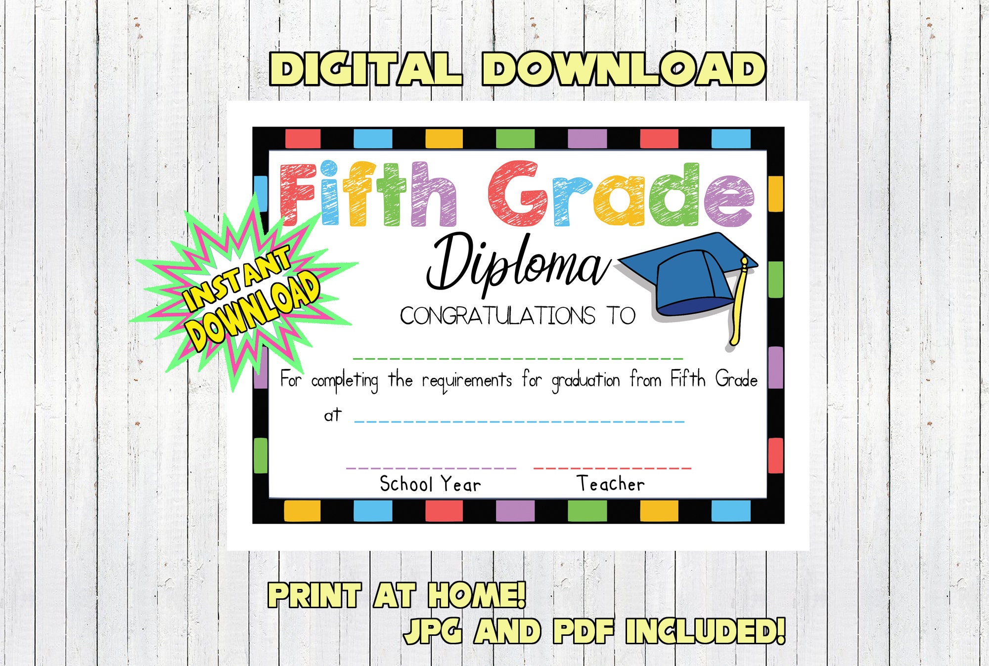 Grade School Diploma Printing