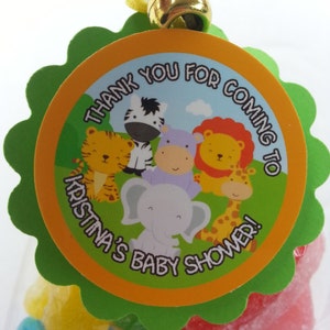 Personalized Baby  Shower Birthday Jungle Animals Safari Favor Tags