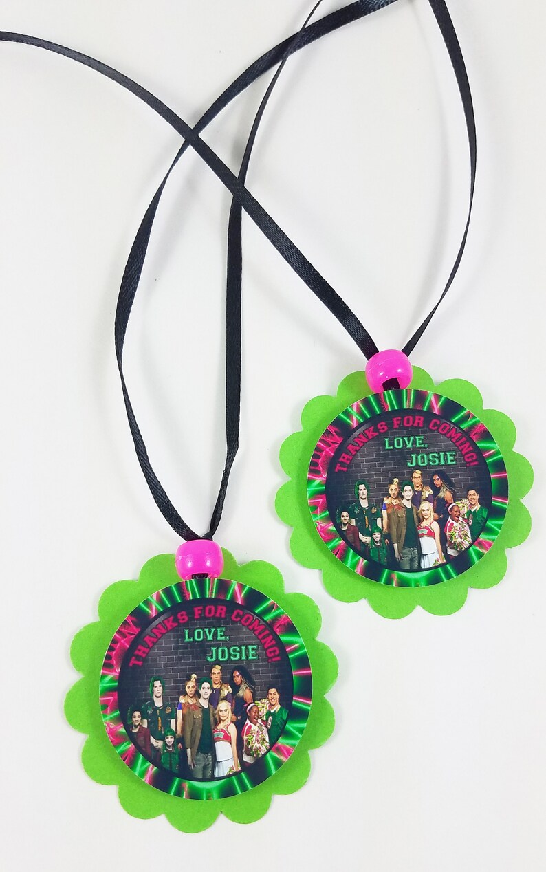 Personalized Disney Zombies 2 Birthday Party Favor Bag Tag Etsy