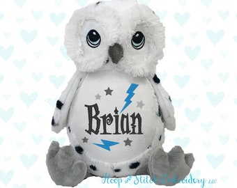 Snow Owl Personalized Stuffie Plush Keepsake Birth, irthday, Graduation, Plush Keepsake Birth, Baby Gift, Personalized Stuffie, Wizard Owl