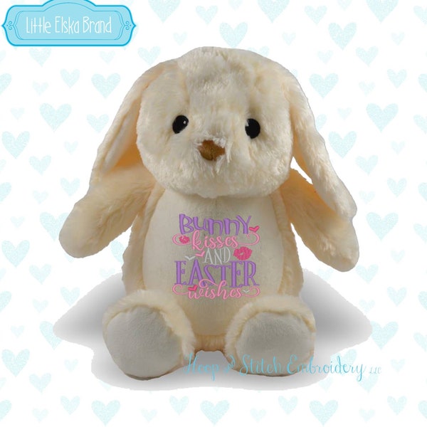 Ivory Bunny Personalized Plush, Little Elska Bunny Stuffie, Personalized Bunny Animal, Personalized Stuffed Animal, Cream Bunny Stuffie