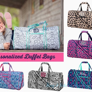 Girls Duffel Bag with Monogram Personalized Duffel Bag | Etsy
