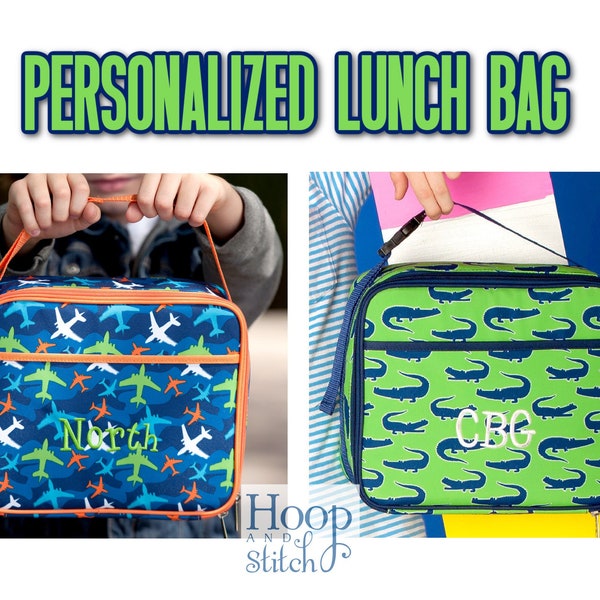 Personalized Boys Lunch Bag, Viv & Lou® Lunch Bag, Monogram Lunch Bag, Boys Lunch Bag, Personalized Lunch Bag, Gator Lunch Bag, Flight Lunch