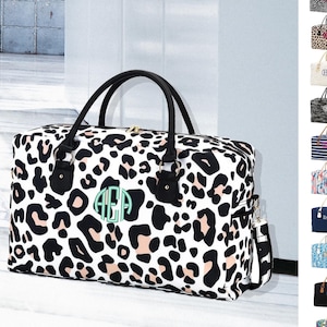 Personalized Viv & Lou® Weekender, Navy Weekender, Leopard Travel Bag, Maya Weekender, Black Monogram Travel Bag, Overnight Bag, Weekender