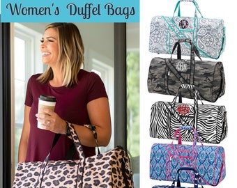 Ladies Overnight Bag, Personalized Duffel Bag, Monogram Duffle Bag, Ladies Duffel Bag, Leopard Bag, Leopard Overnight Bag, Hot Pink Duffel
