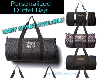 Duffel Bag with Monogram, Personalized Duffel Bag, Monogram Duffle Bag, Cheetah Duffel Bag, Camo Duffel Bag, Animal Print Duffel, Gym Bag