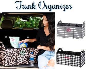 Trunk Organizer Viv & Lou®, Personalized Trunk Organizer, Monogram Trunk Organizer, Buffalo Check Trunk Organizer, Leopard Trunk Organizer