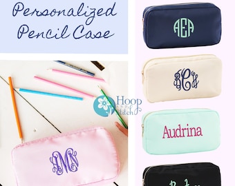 Kids Personalized Pencil Case, Monogram Pencil Case, Girls Pencil Case, School Pencil Case, Hot Pink Pencil Case, Kids Pencil Case