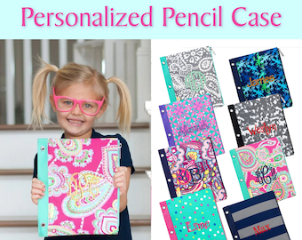 Pencil Case Viv & Lou® with Monogram, Boys Pencil Case, Girls Pencil Case, Monogram Pencil Case, Binder Pencil Case, 3 Ring Pencil Case