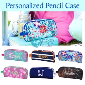 Pencil Case Viv & Lou® with Monogram, Boys Pencil Case, Girls Pencil Case, Monogram Pencil Case, Paisley Pencil Case, Floral Pencil Case image 1