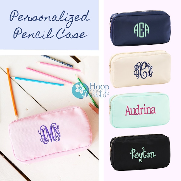 Kids Personalized Pencil Case, Monogram Pencil Case, Girls Pencil Case, School Pencil Case, Hot Pink Pencil Case, Kids Pencil Case