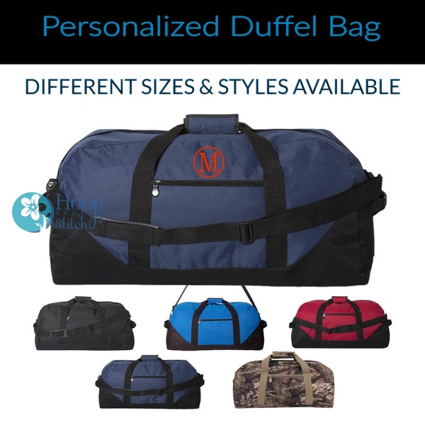 Duffel Bag with Monogram, Personalized Duffel Bag, Monogram Duffle Bag, Navy Duffel Bag, Black Duffel Bag, Red Duffel, Royal Blue Duffel Bag