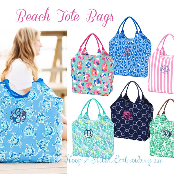 Beach Tote Viv & Lou® with Monogram, Monogram Beach Tote, Monogram Beach Tote, Viv and Lou Beach Tote, Personalized Beach Tote