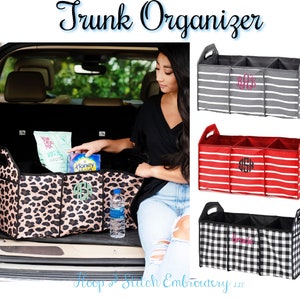 Trunk Organizer Viv & Lou®, Personalized Trunk Organizer, Monogram Trunk Organizer, Buffalo Check Trunk Organizer, Leopard Trunk Organizer