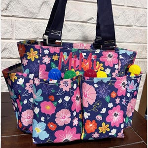 Small Carryall Tote with Monogram, Garden Tote with Monogram, Scrapbook Bag, Hobby Tote Bag, Carryall Tote, Knitters Bag, Small Utility Tote