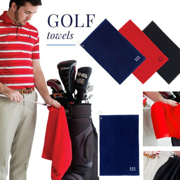 Golf Towel with Monogram, Monogram Golf Towel, Golf Towel with Monogram, Golf Towel, Red Golf Towel, Black Golf Towel, Navy Golf Towel