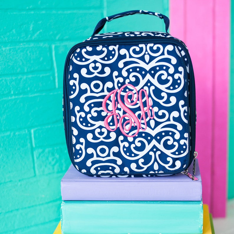 Personalized Lunch Bag, Viv & Lou® Lunch Bag, Monogram Lunch Bag, Stripe, Dani, , Lottie Dot, Shoreline, Lila Floral, Amelia, Marlee Dani Paisley