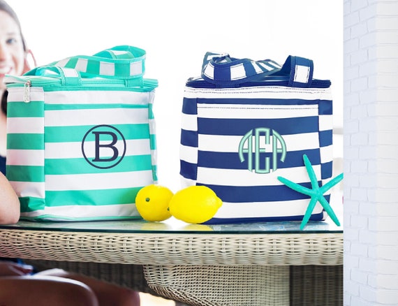 Viv Lou Cooler Tote With Monogram Personalized Cooler Hot Pink Cooler Tote Beach Cooler Tote Personalized Beach Cooler Summer Cooler Etsy