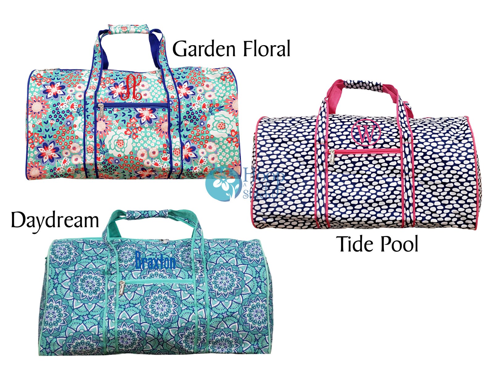 Girls Duffel Bag With Monogram, Personalized Duffel Bag, Monogram