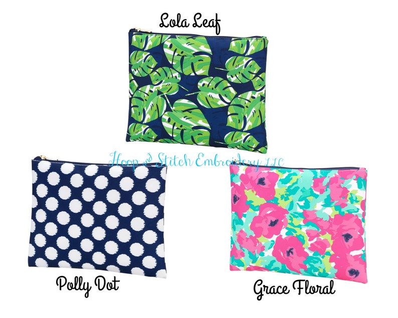 Summer Zip Pouch Viv & Lou®, Accessory Zip Bag, Clutch Zip Bag, Monogram Zip Pouch, Lola Zip Pouch, Grace Zip Pouch, Polly Zip Pouch,Zip Bag image 2