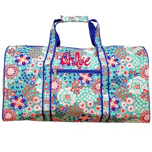 Girls Duffel Bag with Monogram, Personalized Duffel Bag, Monogram Duffle Bag, Girl Duffel Bag, Paisley Duffel, Lottie Duffel, Leopard Duffel Garden Floral