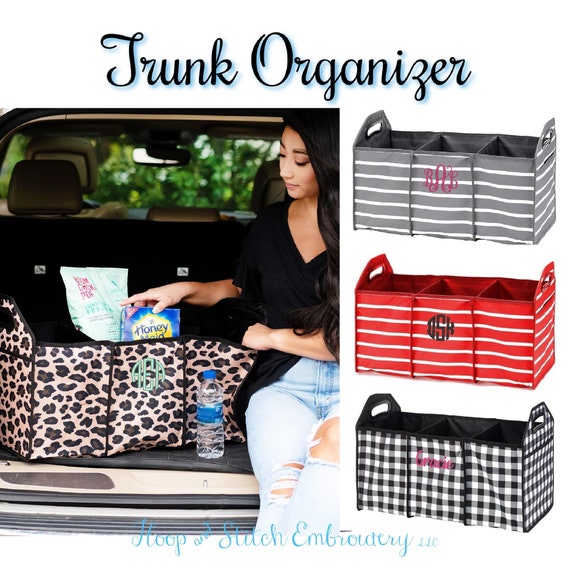Trunk Organizer Viv Lou Personalized Trunk Organizer Monogram Trunk Organizer Buffalo Check Trunk Organizer Leopard Trunk Organizer