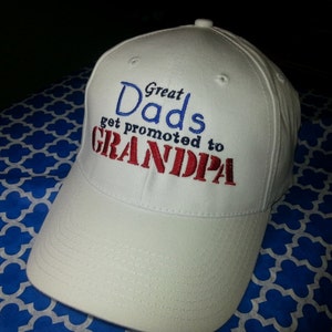 Great Dads Hat, Great Dads get promoted to Grandpa Hat Perfect for Grandpa, Birthday or Father's Day Hat, Fathers Day Gift, Dad Hat image 4