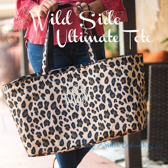 Monogram leopard tote hotsell