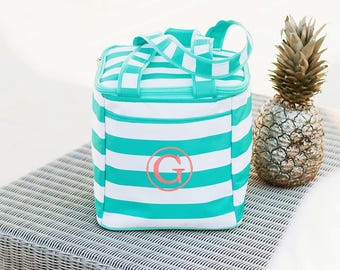 Viv & Lou® Cooler Tote with Monogram, Personalized Cooler, Hot Pink Cooler Tote, Beach Cooler Tote, Personalized Beach Cooler, Summer Cooler