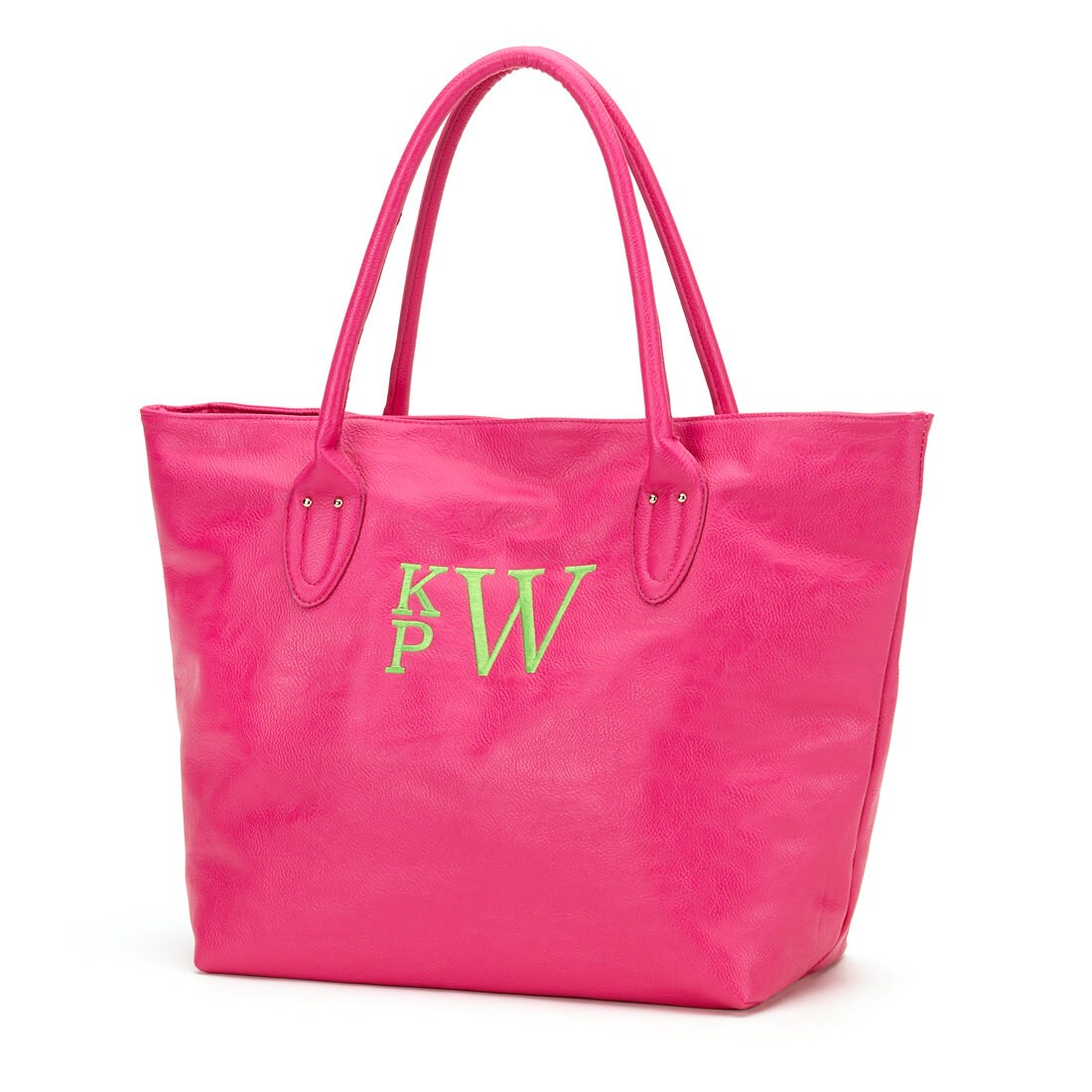 Hot Pink Monogram Purse Leather Look in Spring Trendy Colors Etsy
